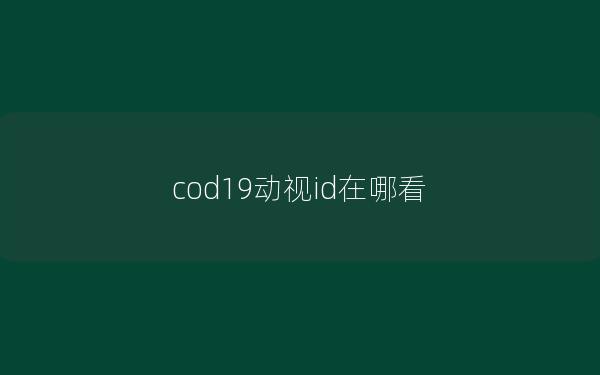 cod19动视id在哪看