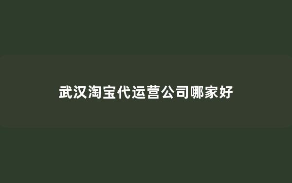 武汉淘宝代运营公司哪家好