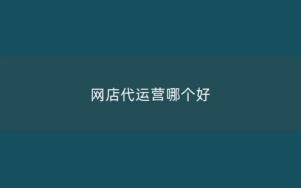 网店代运营哪个好