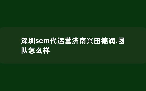 深圳sem代运营济南兴田德润.团队怎么样