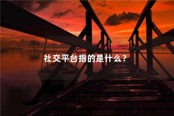 社交平台指的是什么？